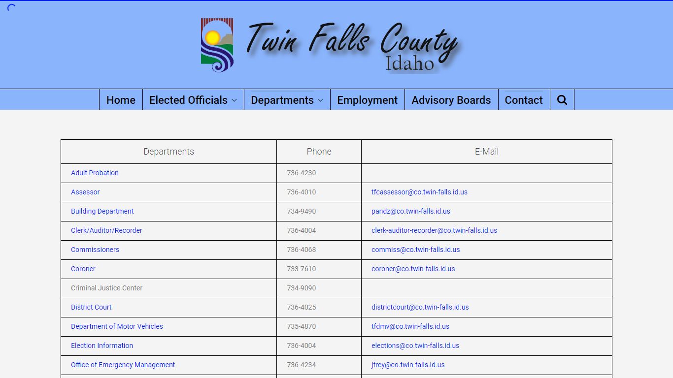 Departments – Twin Falls County